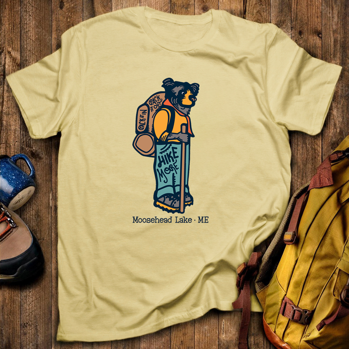 Hiking Bear Tee Cotton Classic T-Shirt