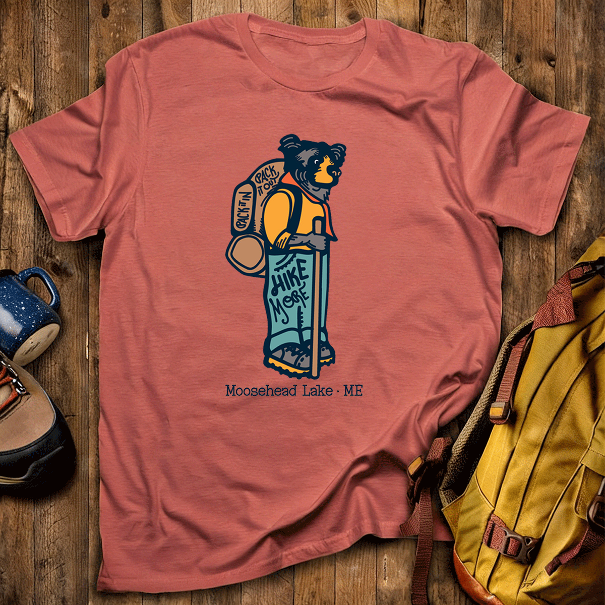 Hiking Bear Tee Cotton Classic T-Shirt
