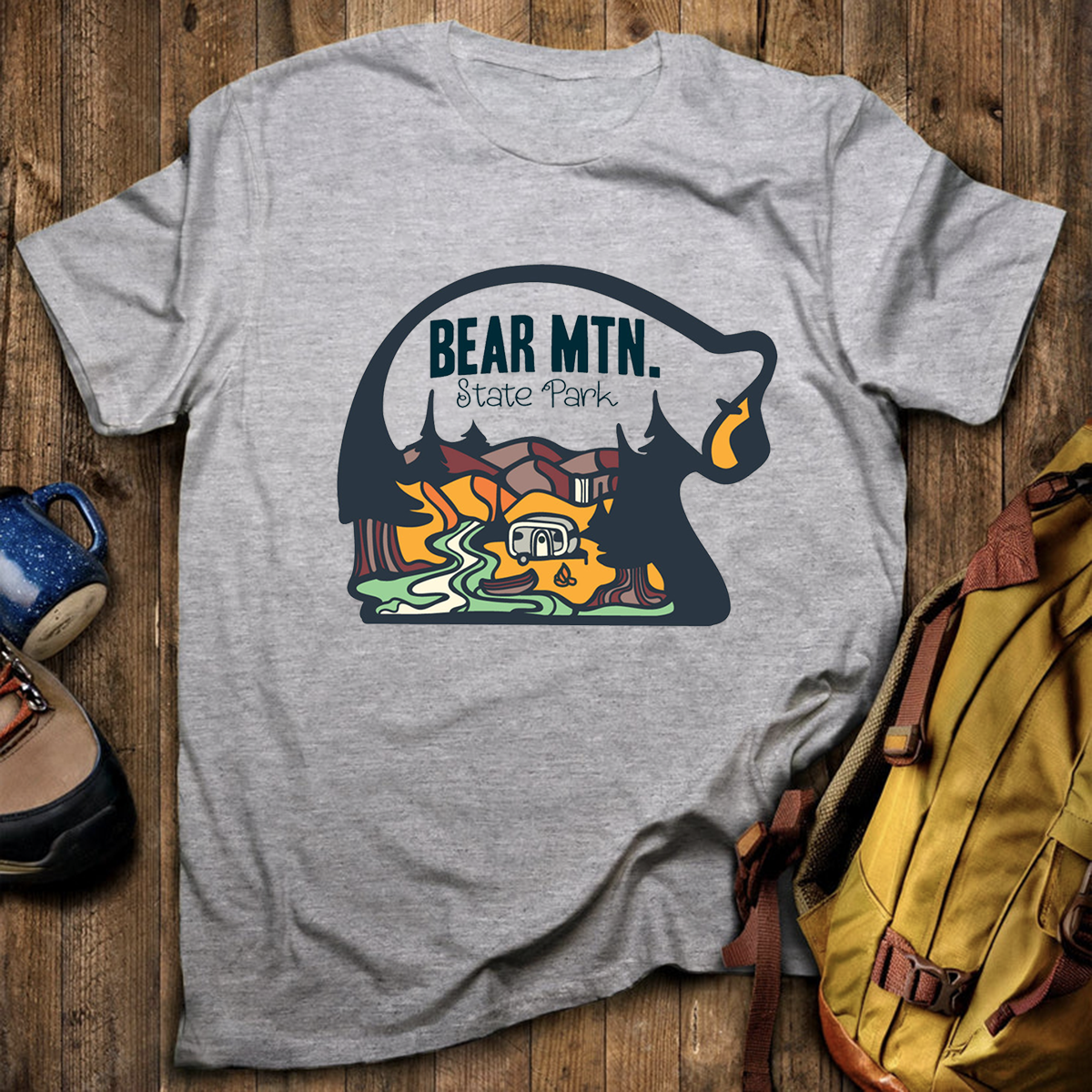 Camp Bear Tee Cotton Classic T-Shirt