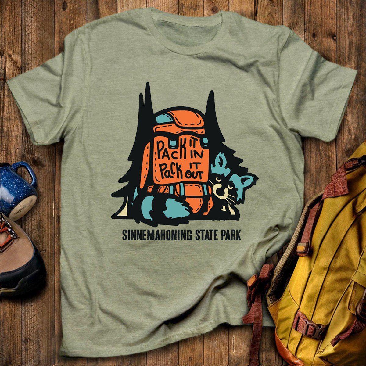 Raccoon in Pack Tee Cotton Classic T-Shirt