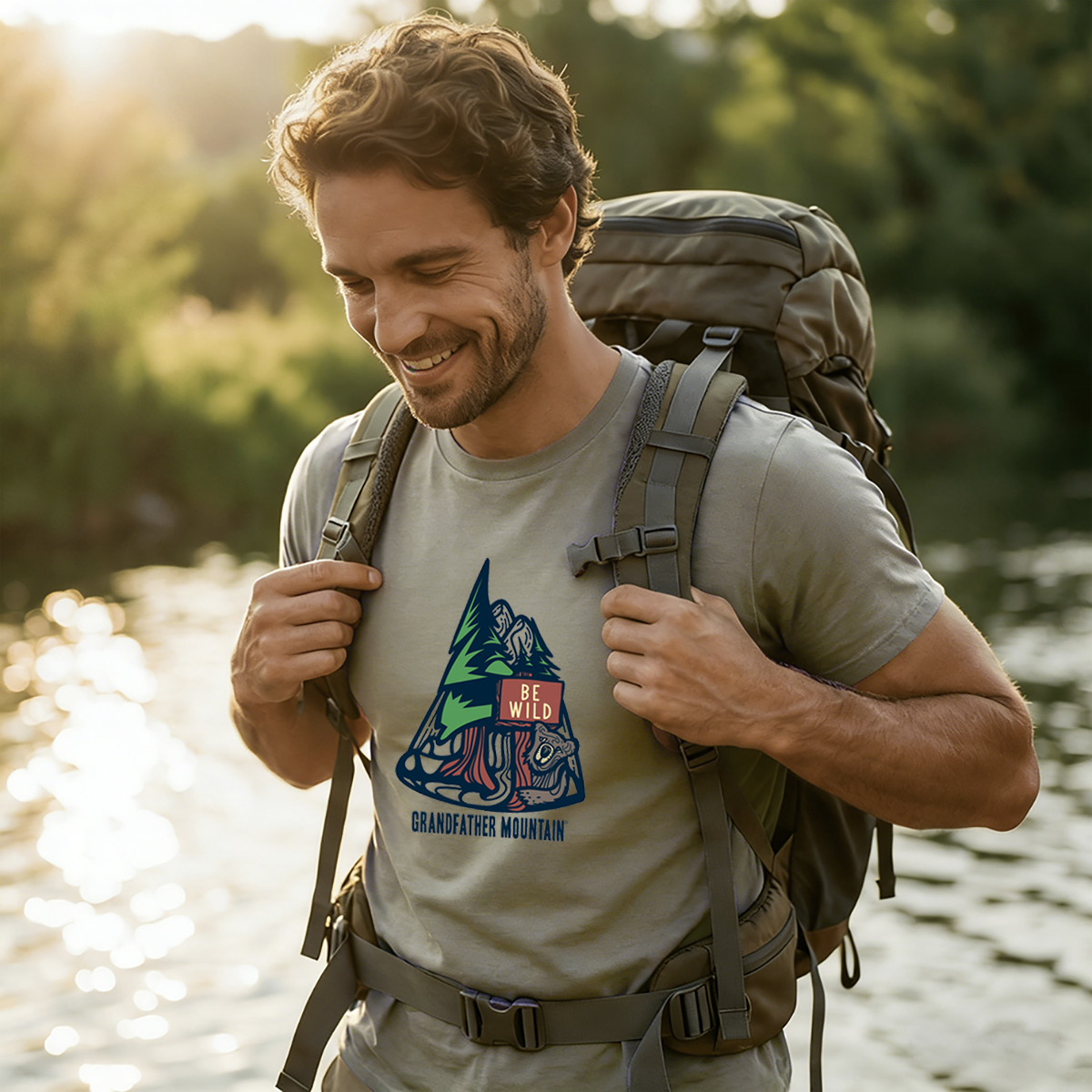 Bear and Trail Sign Tee Cotton Classic T-Shirt