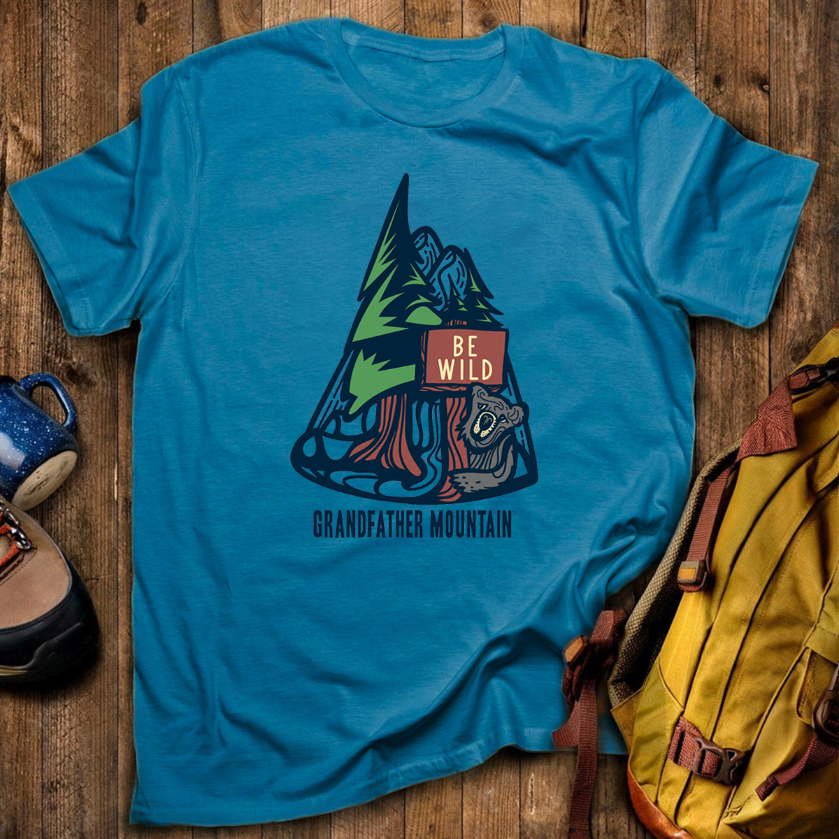Bear and Trail Sign Tee Cotton Classic T-Shirt