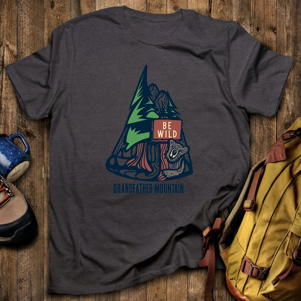 Bear and Trail Sign Tee Cotton Classic T-Shirt