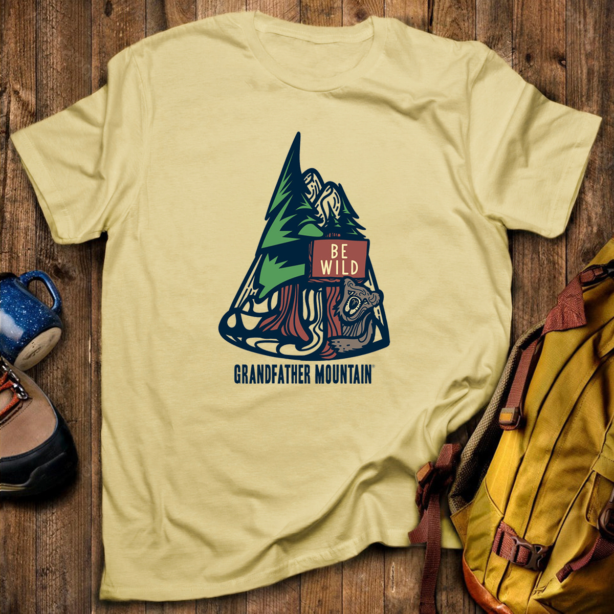 Bear and Trail Sign Tee Cotton Classic T-Shirt