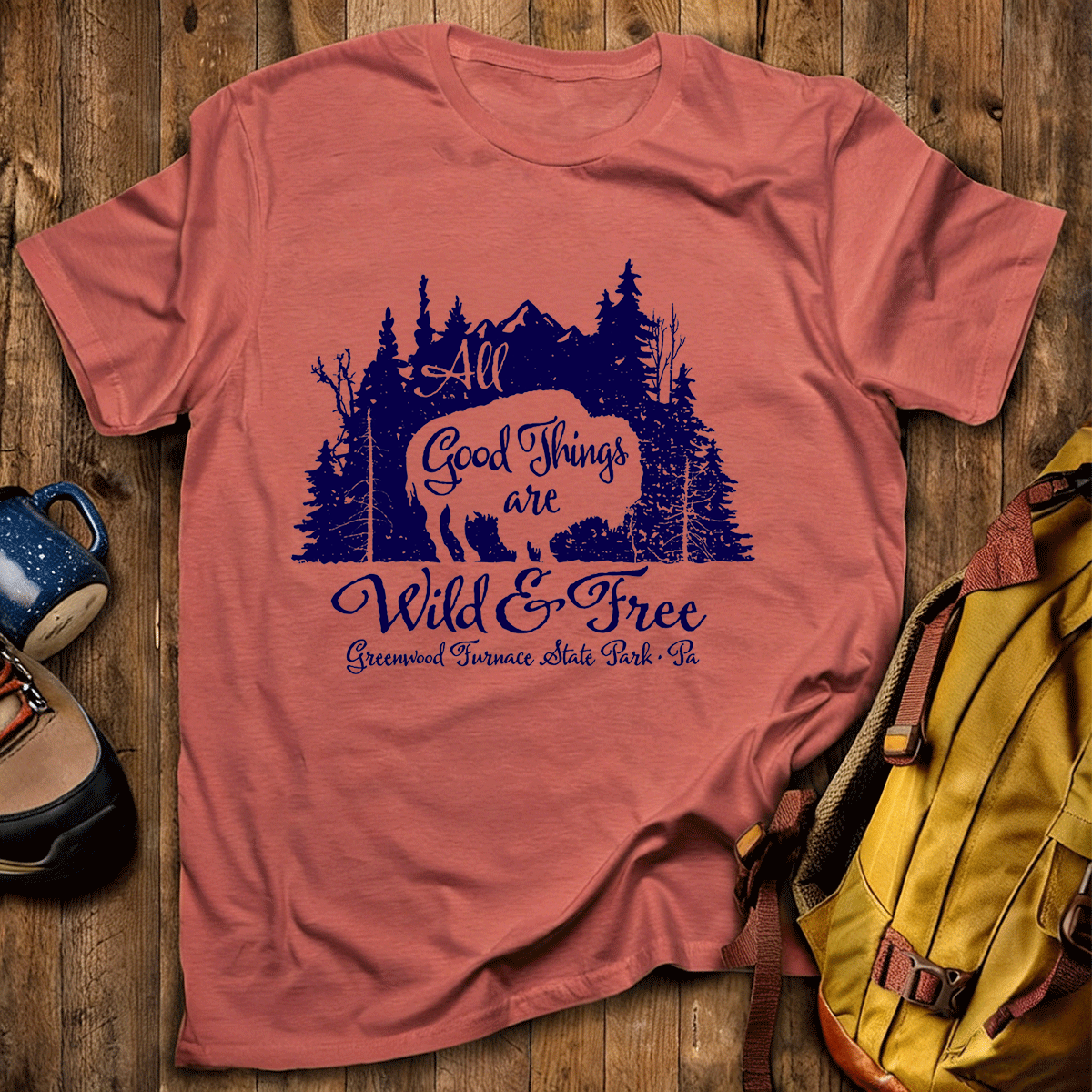 Wild & Free Bison Tee Cotton Classic T-Shirt