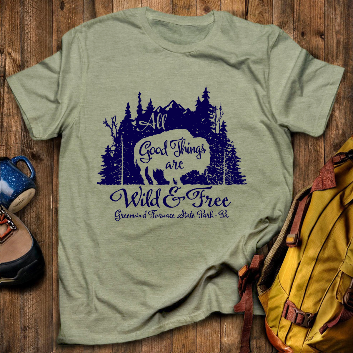 Wild & Free Bison Tee Cotton Classic T-Shirt