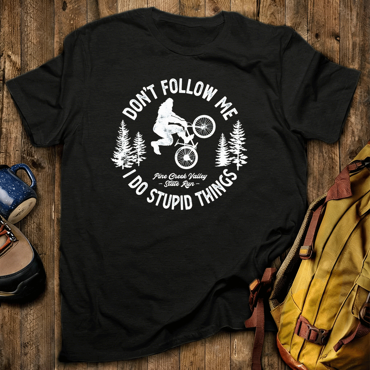 Stupid Things Bigfoot Bike Tee Cotton Classic T-Shirt