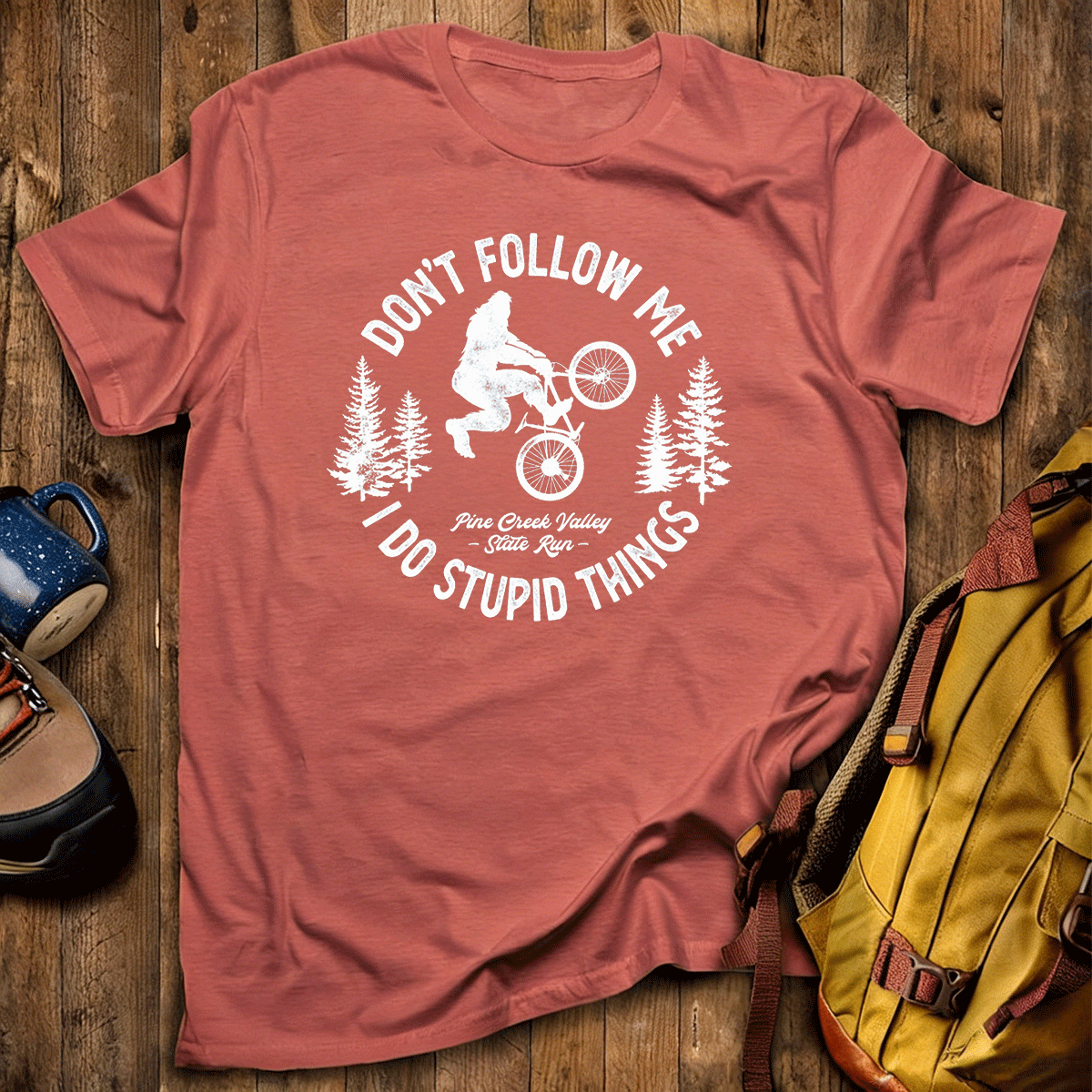 Stupid Things Bigfoot Bike Tee Cotton Classic T-Shirt