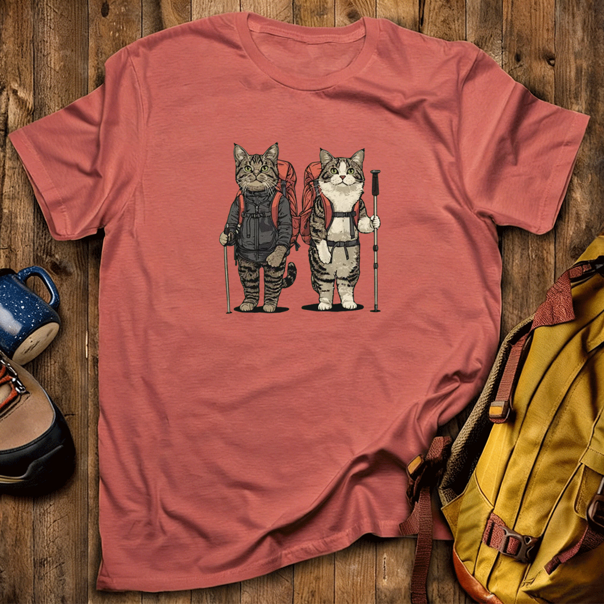 Cat Buddies Backpacker T-Shirt
