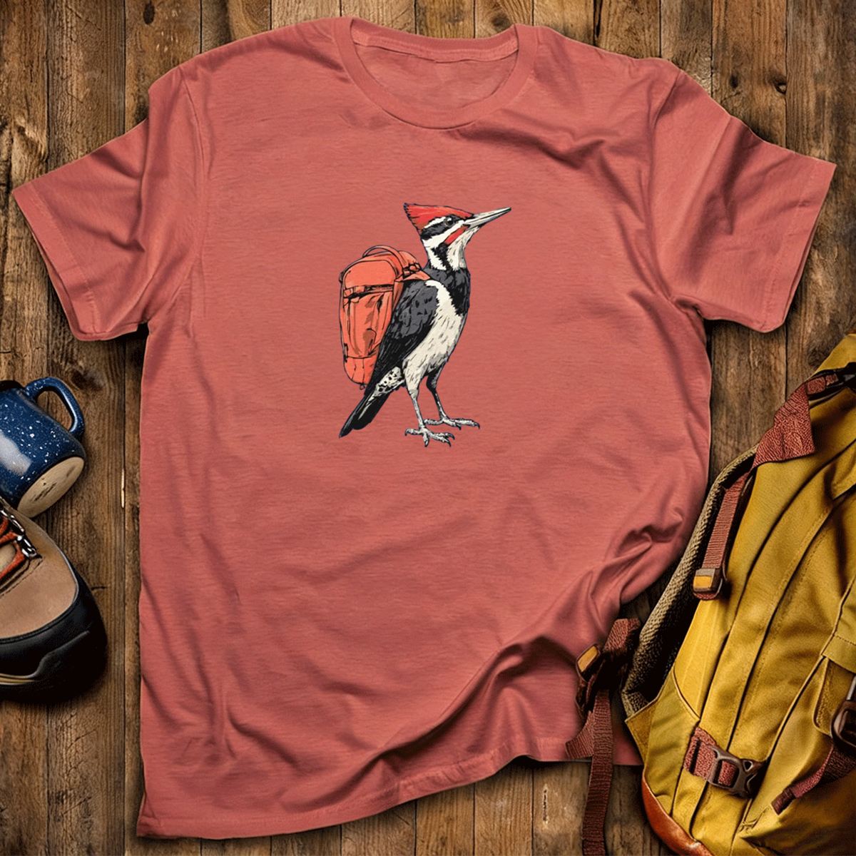 Pileated Woodpecker Backpacker T-Shirt