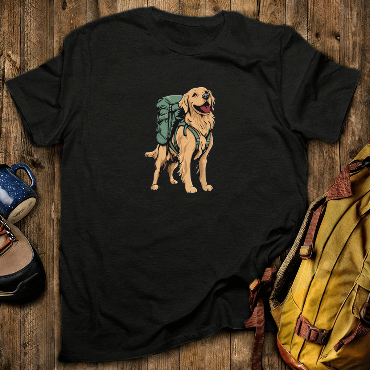 Golden Retriever Backpacker T-Shirt