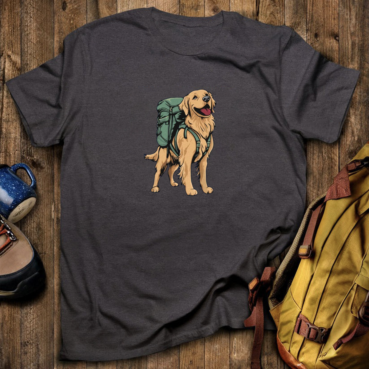 Golden Retriever Backpacker T-Shirt