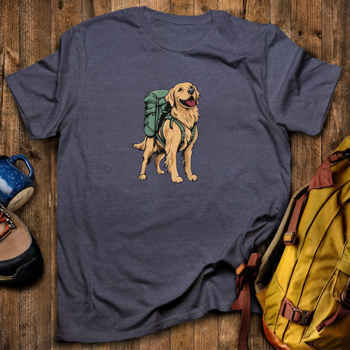 Golden Retriever Backpacker T-Shirt