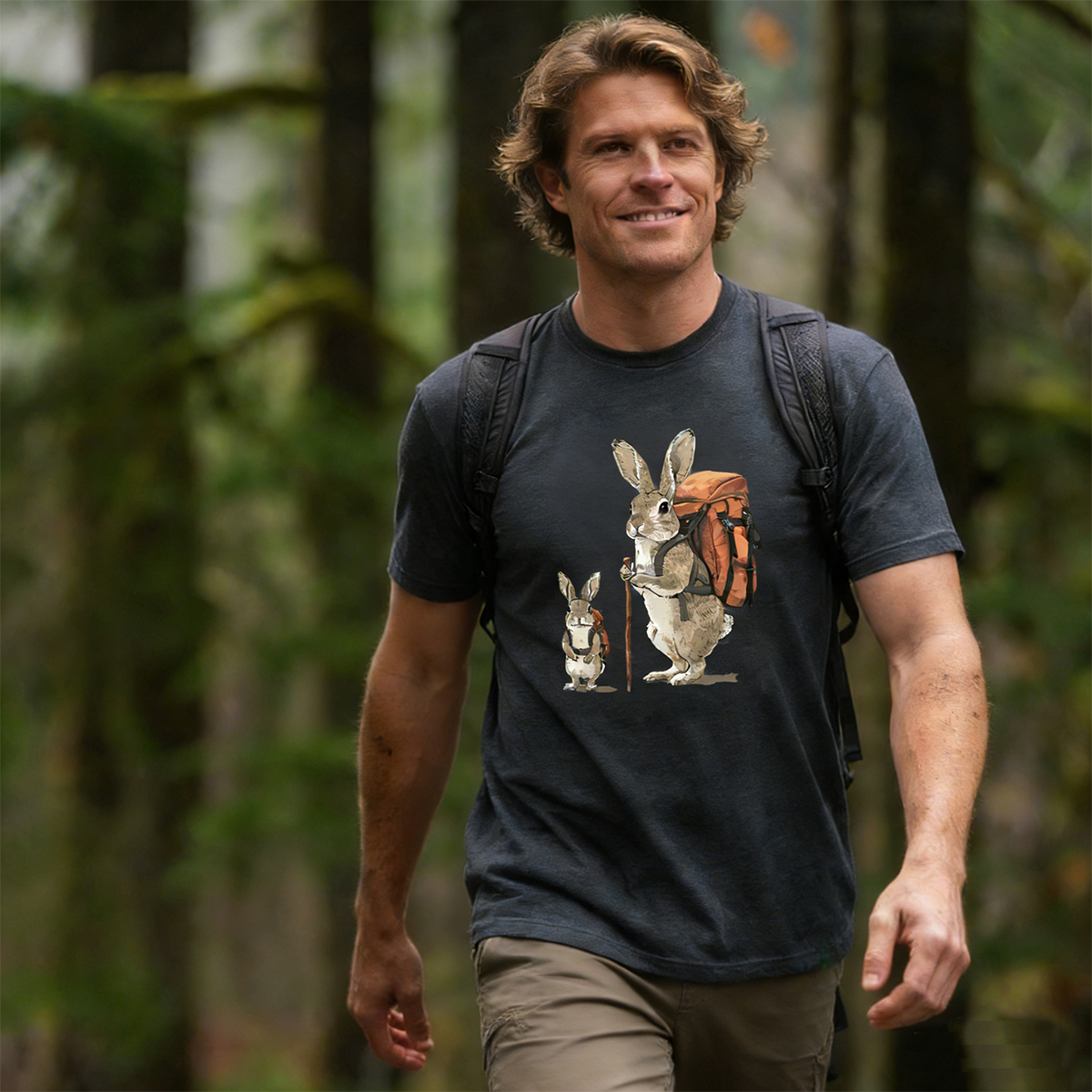 Rabbit Family Backpacker T-Shirt