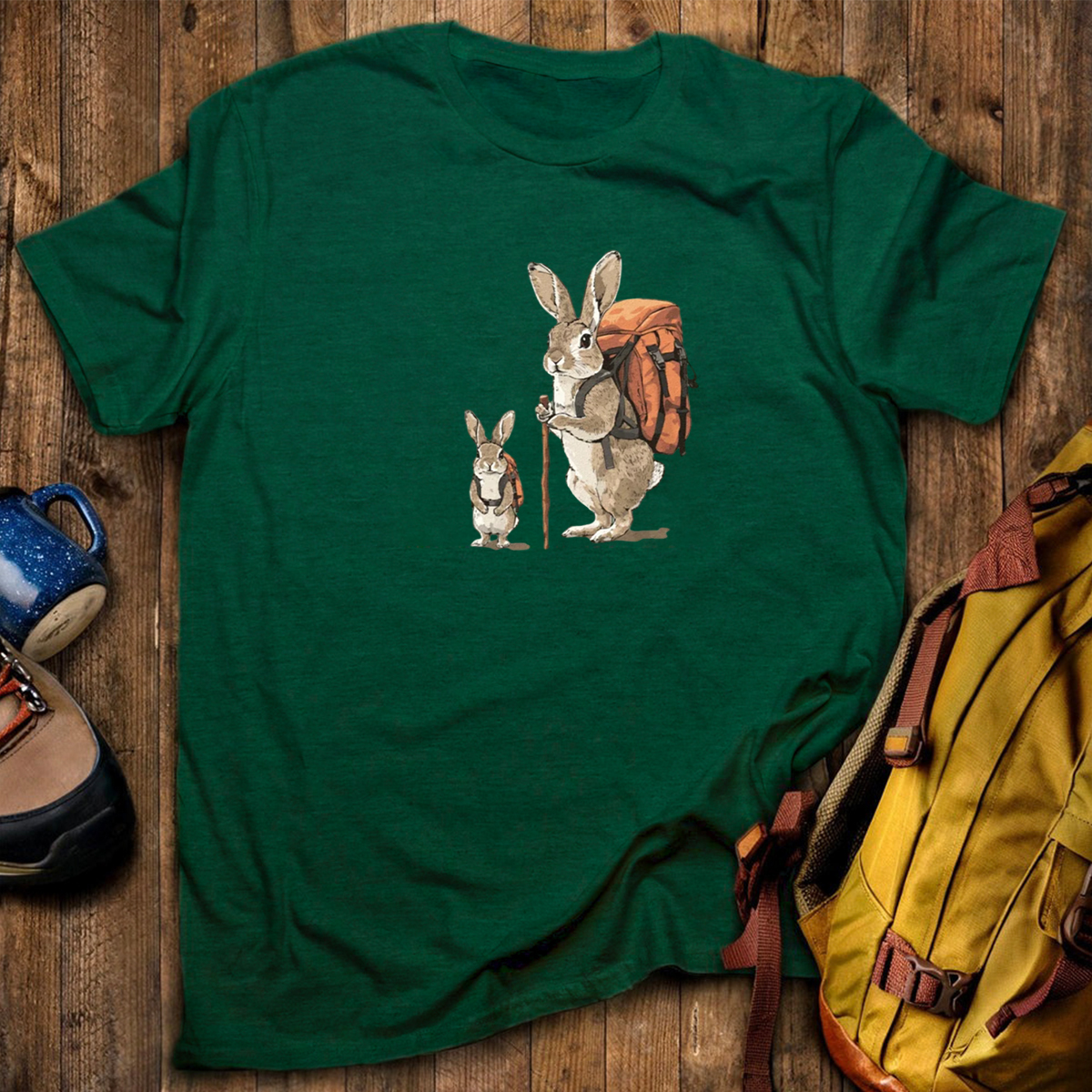 Rabbit Family Backpacker T-Shirt