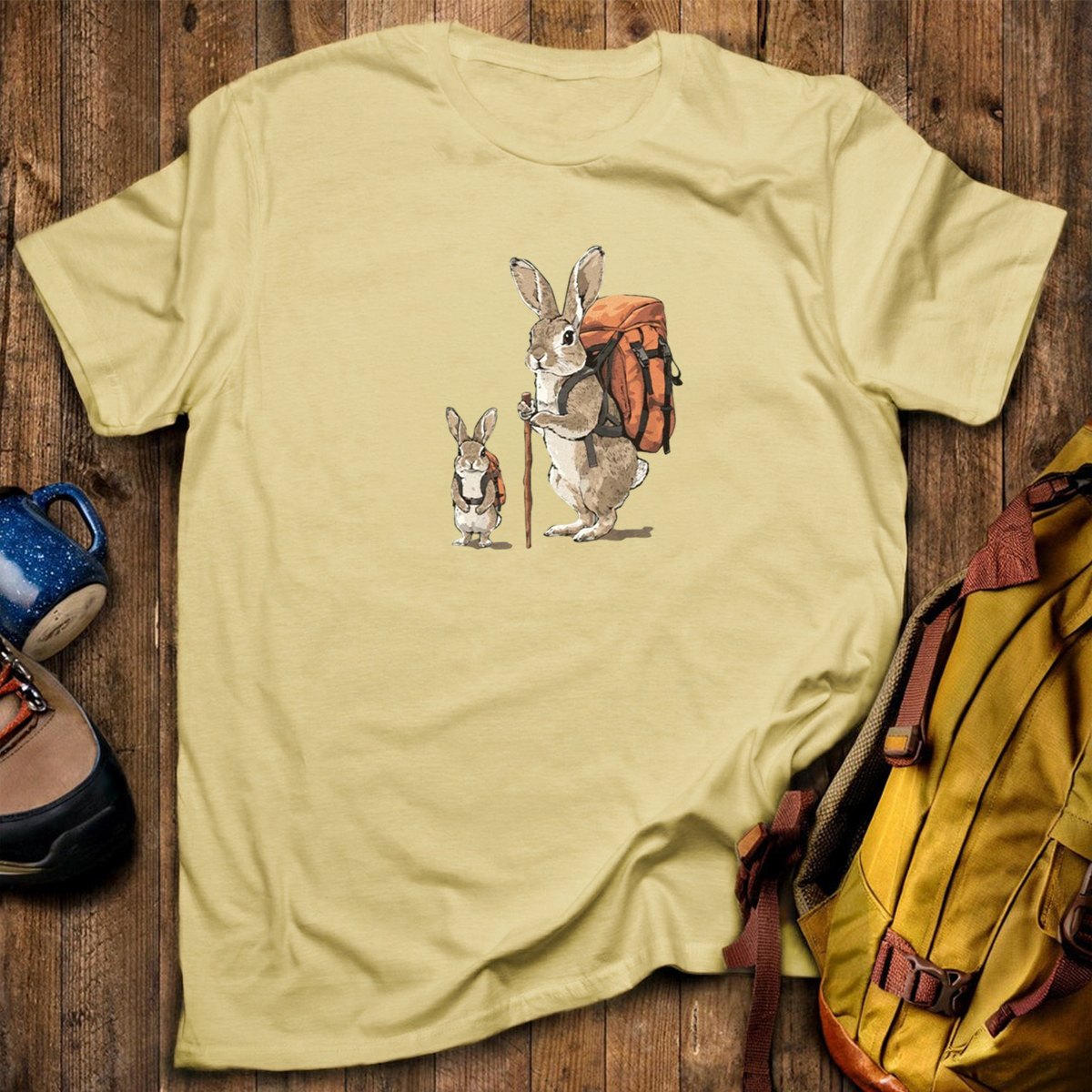 Rabbit Family Backpacker T-Shirt