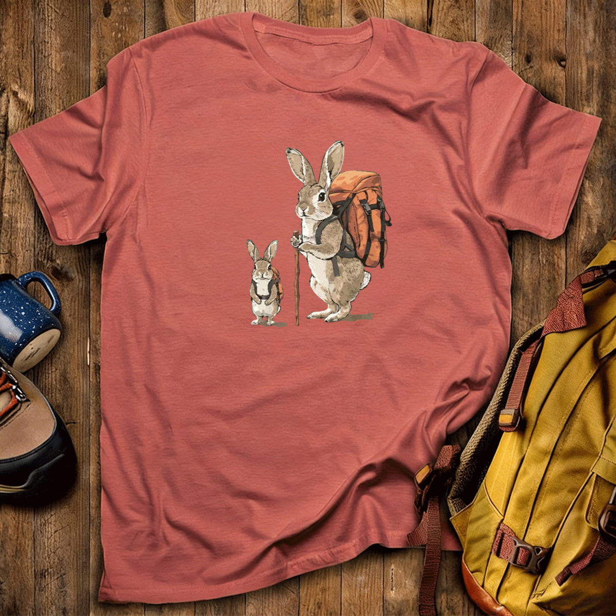 Rabbit Family Backpacker T-Shirt