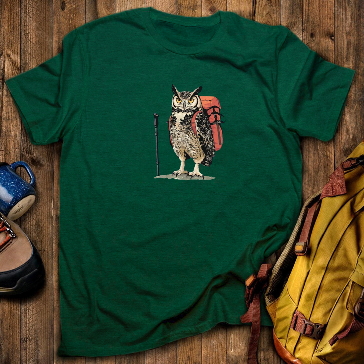 Great Horned Owl Backpacker T-Shirt