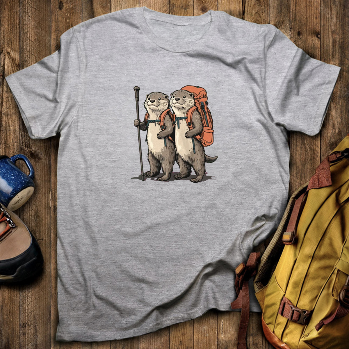 Otter Couple Backpacker T-Shirt