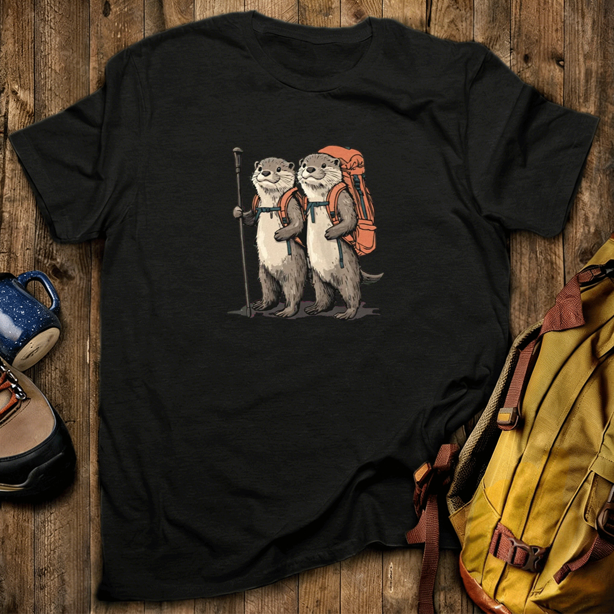 Otter Couple Backpacker T-Shirt