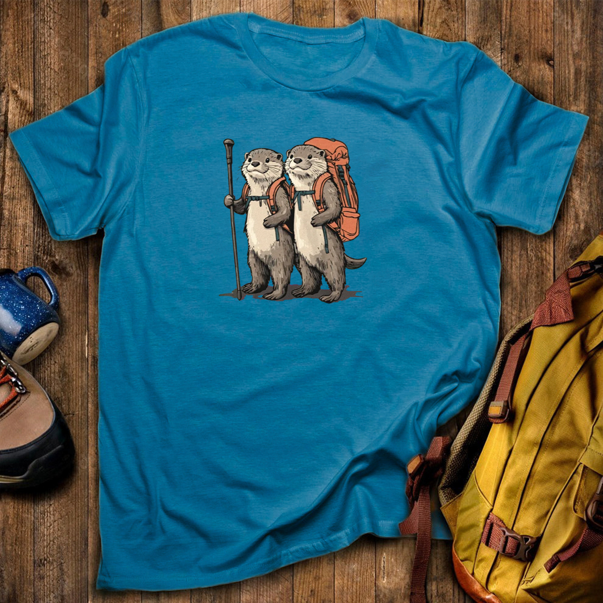 Otter Couple Backpacker T-Shirt