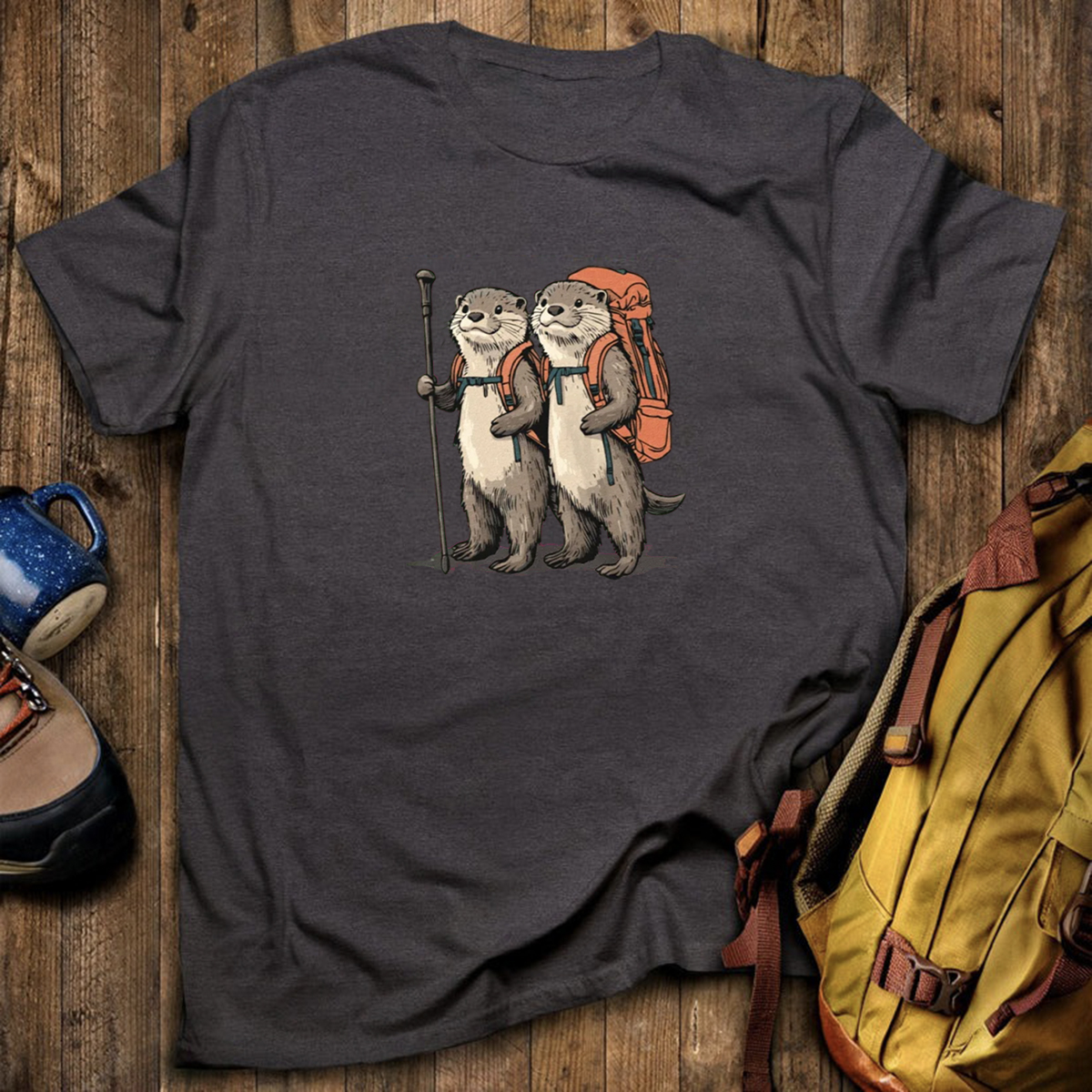 Otter Couple Backpacker T-Shirt