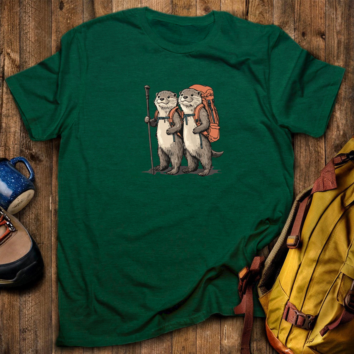 Otter Couple Backpacker T-Shirt