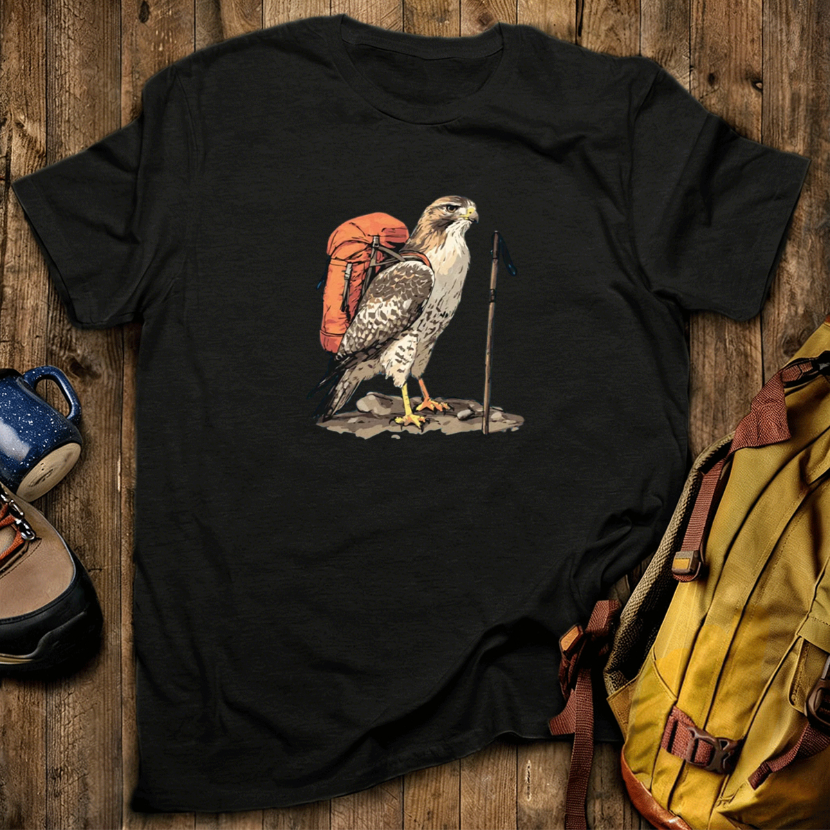 Alaskan Red-tailed Hawk Backpacker T-Shirt