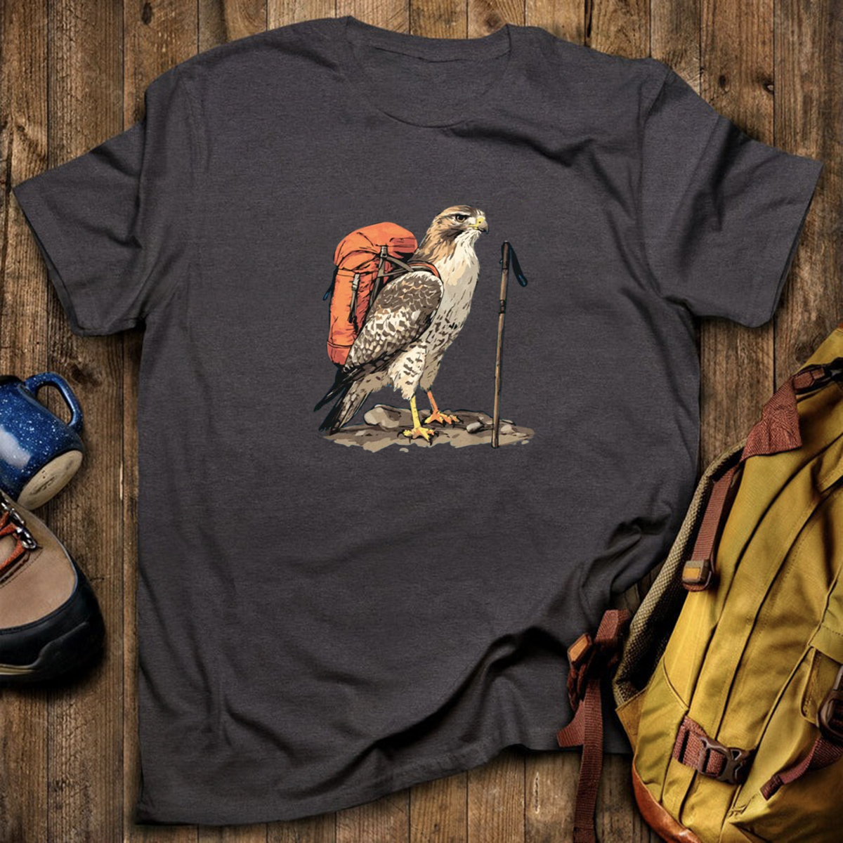 Alaskan Red-tailed Hawk Backpacker T-Shirt
