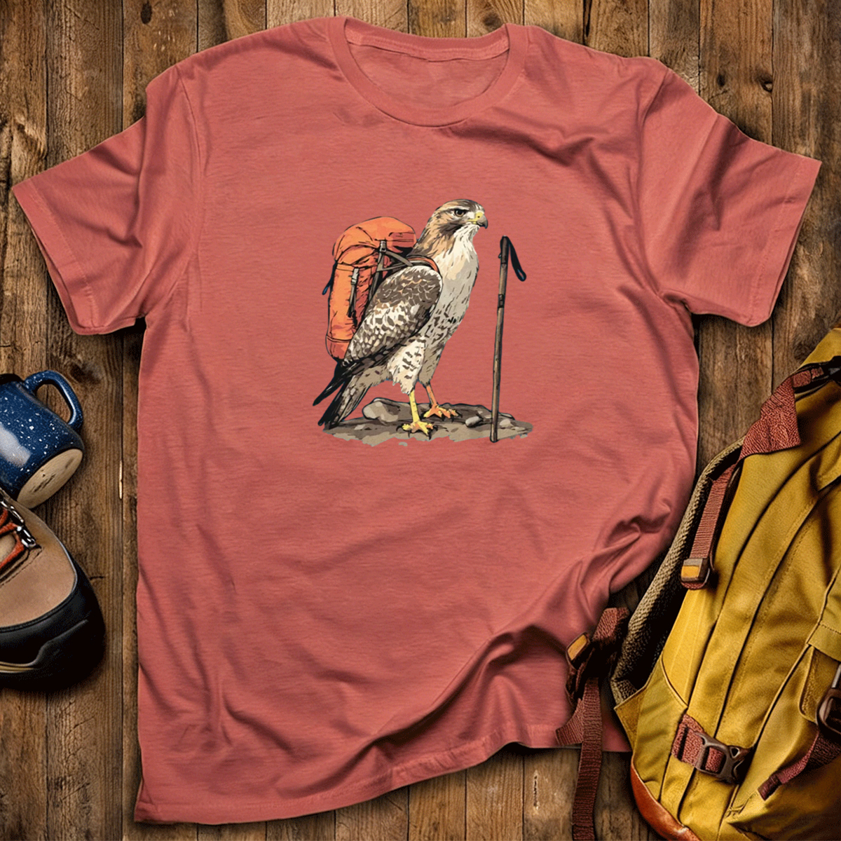 Alaskan Red-tailed Hawk Backpacker T-Shirt