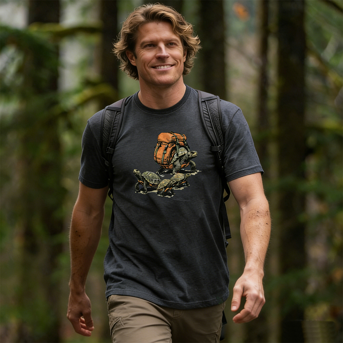 Turtle Family Backpacker -Shirt