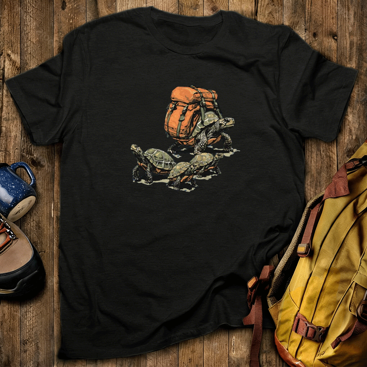 Turtle Family Backpacker -Shirt