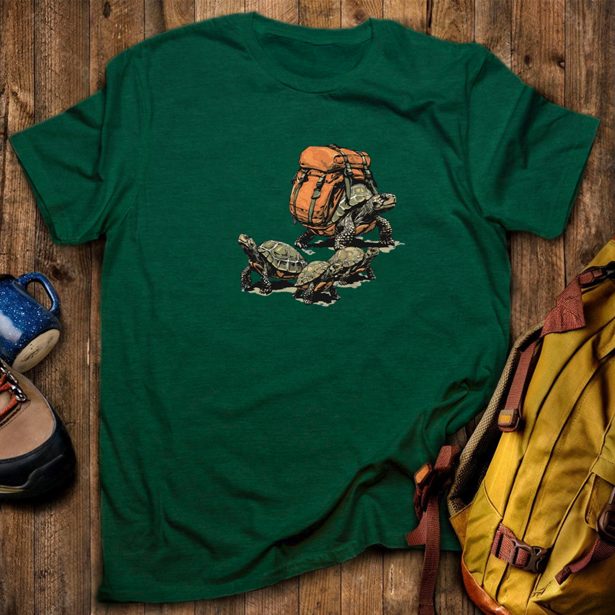 Turtle Family Backpacker -Shirt