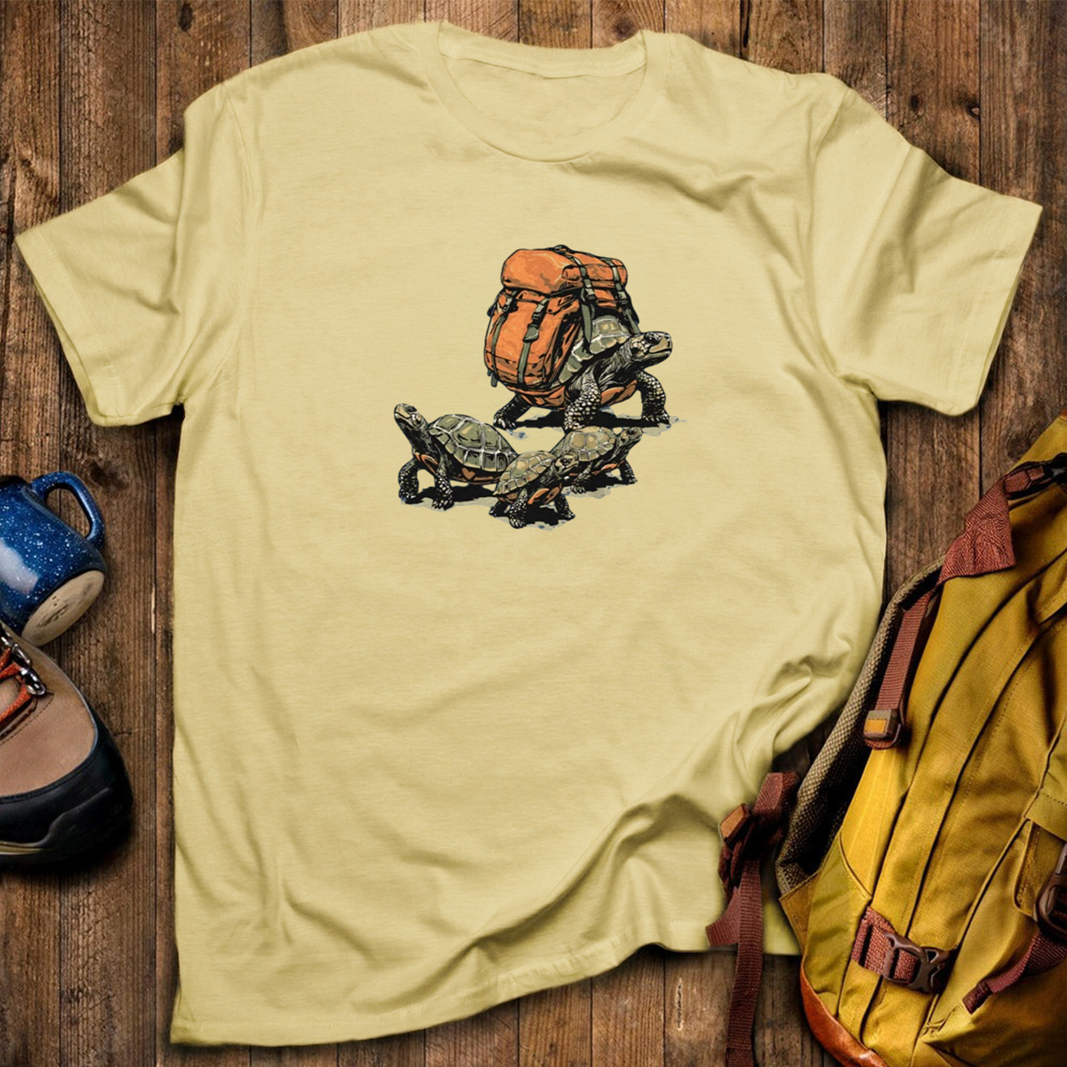 Turtle Family Backpacker -Shirt