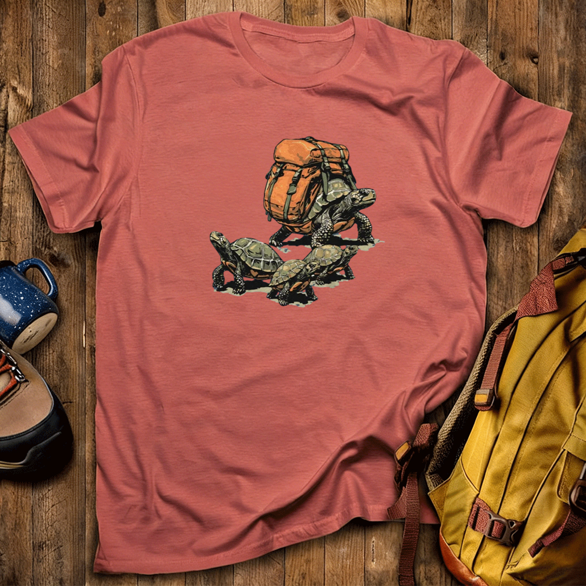 Turtle Family Backpacker -Shirt