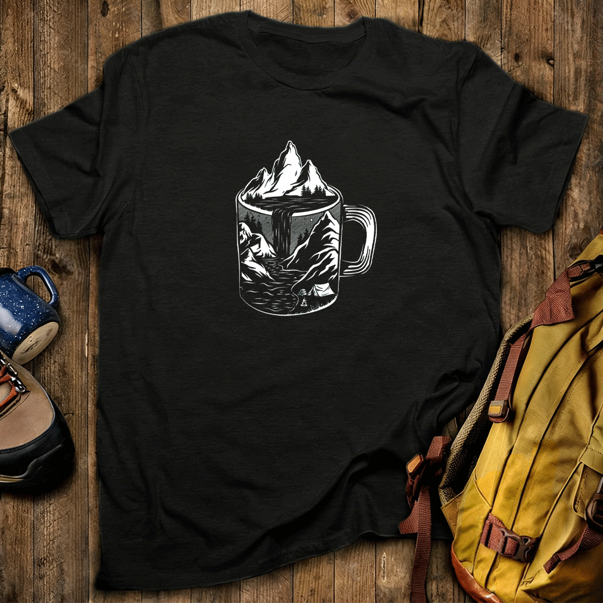 Coffee Mountain Scene T‑Shirt