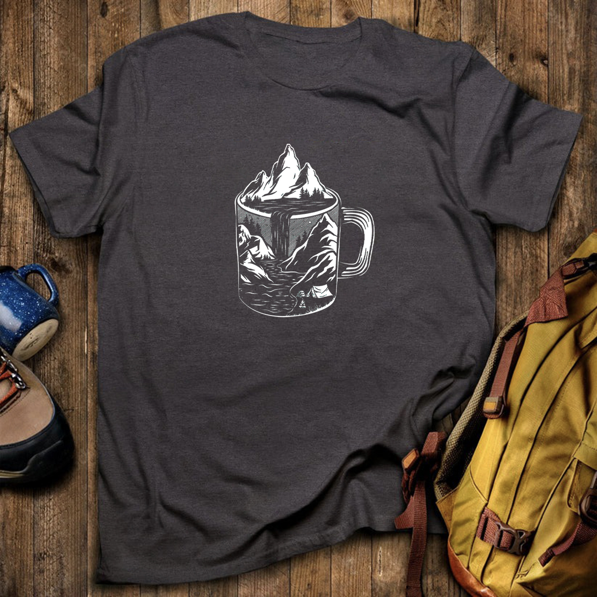 Coffee Mountain Scene T‑Shirt