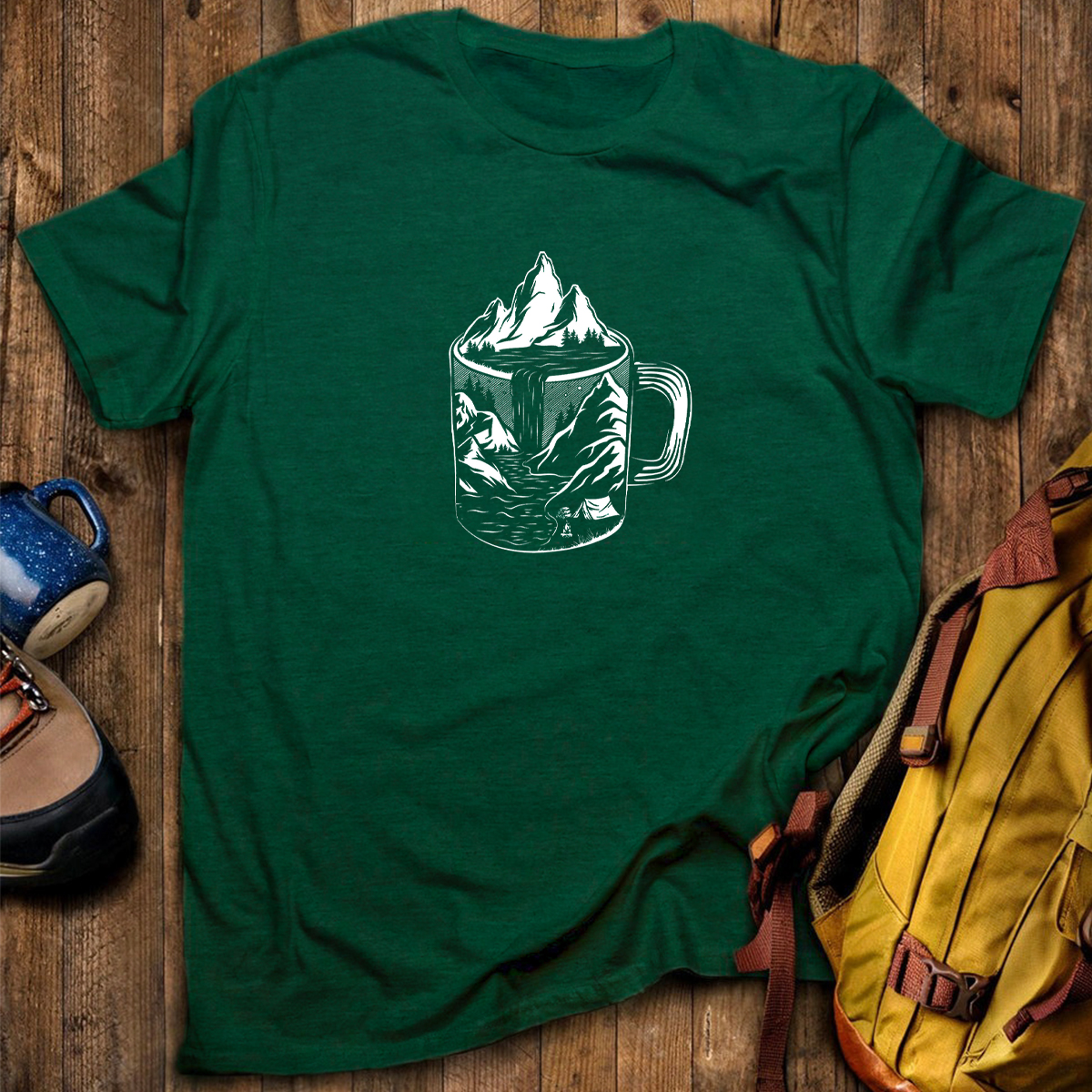 Coffee Mountain Scene T‑Shirt