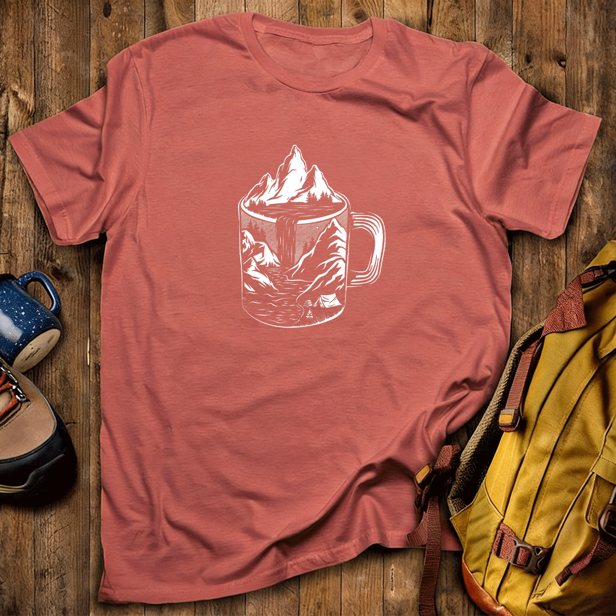 Coffee Mountain Scene T‑Shirt
