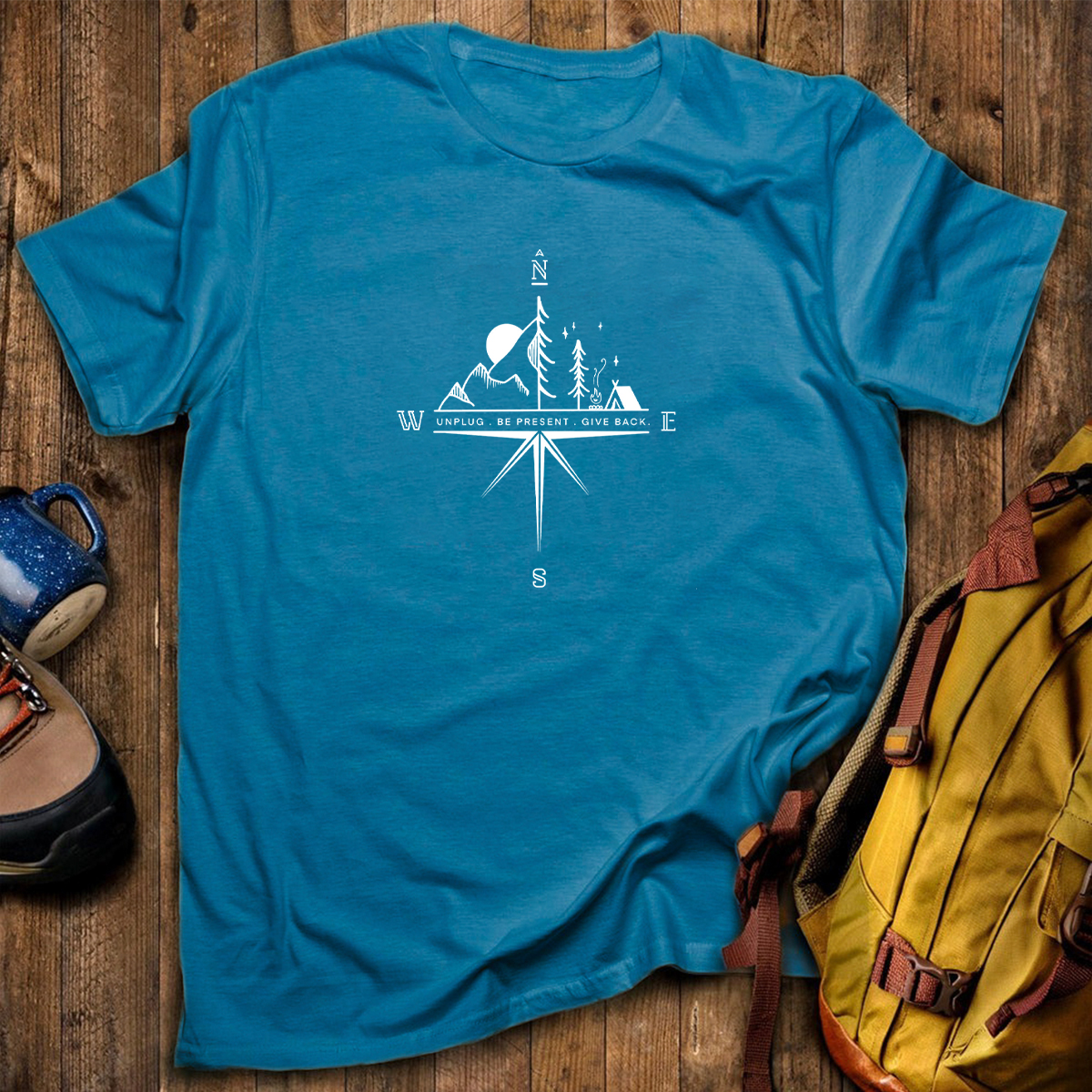 Compass Mountain Scene T‑Shirt