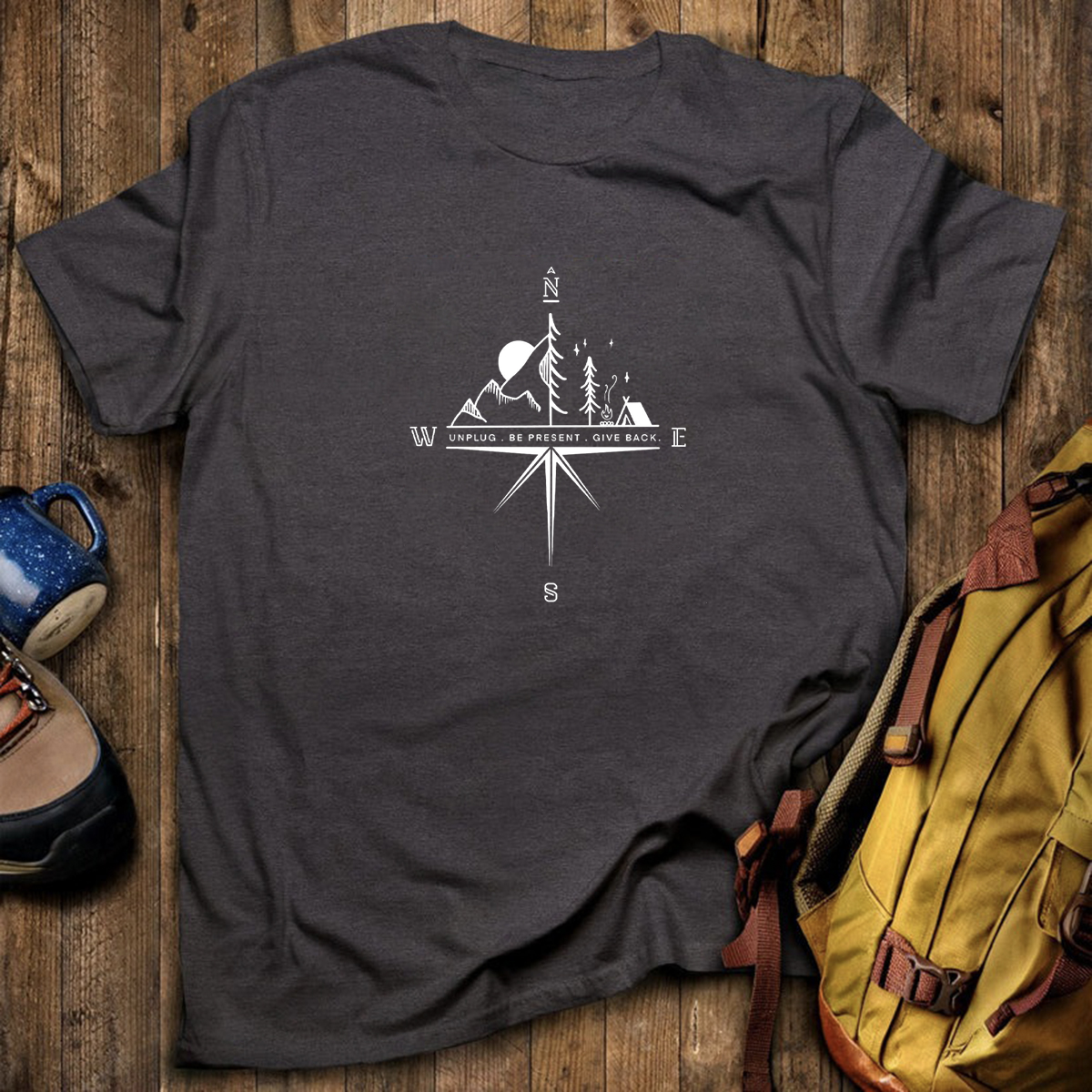 Compass Mountain Scene T‑Shirt