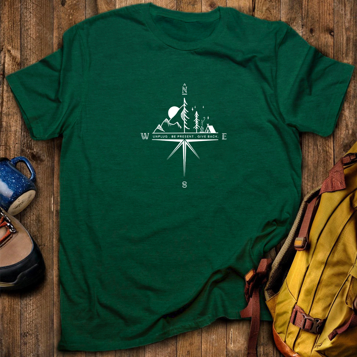 Compass Mountain Scene T‑Shirt