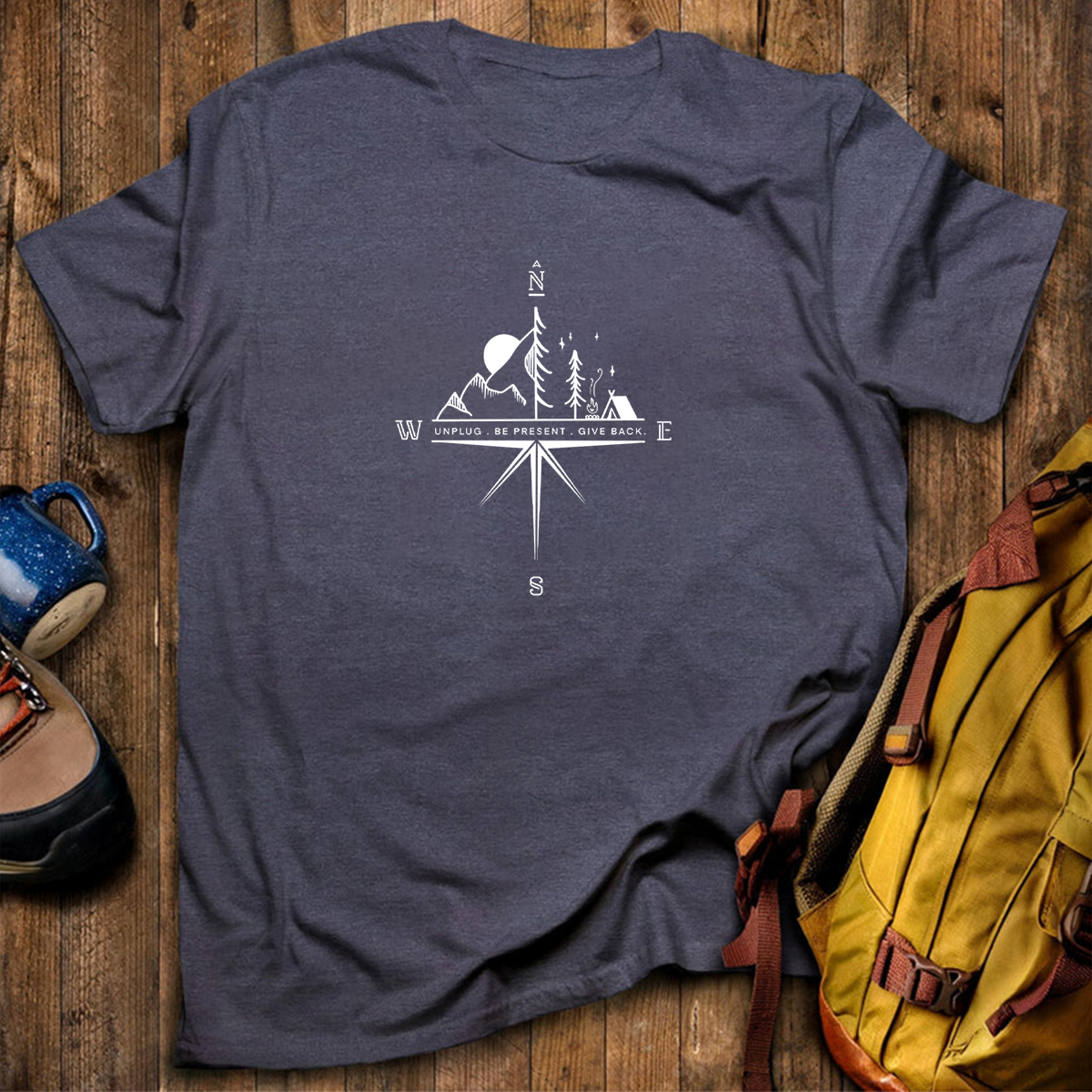 Compass Mountain Scene T‑Shirt