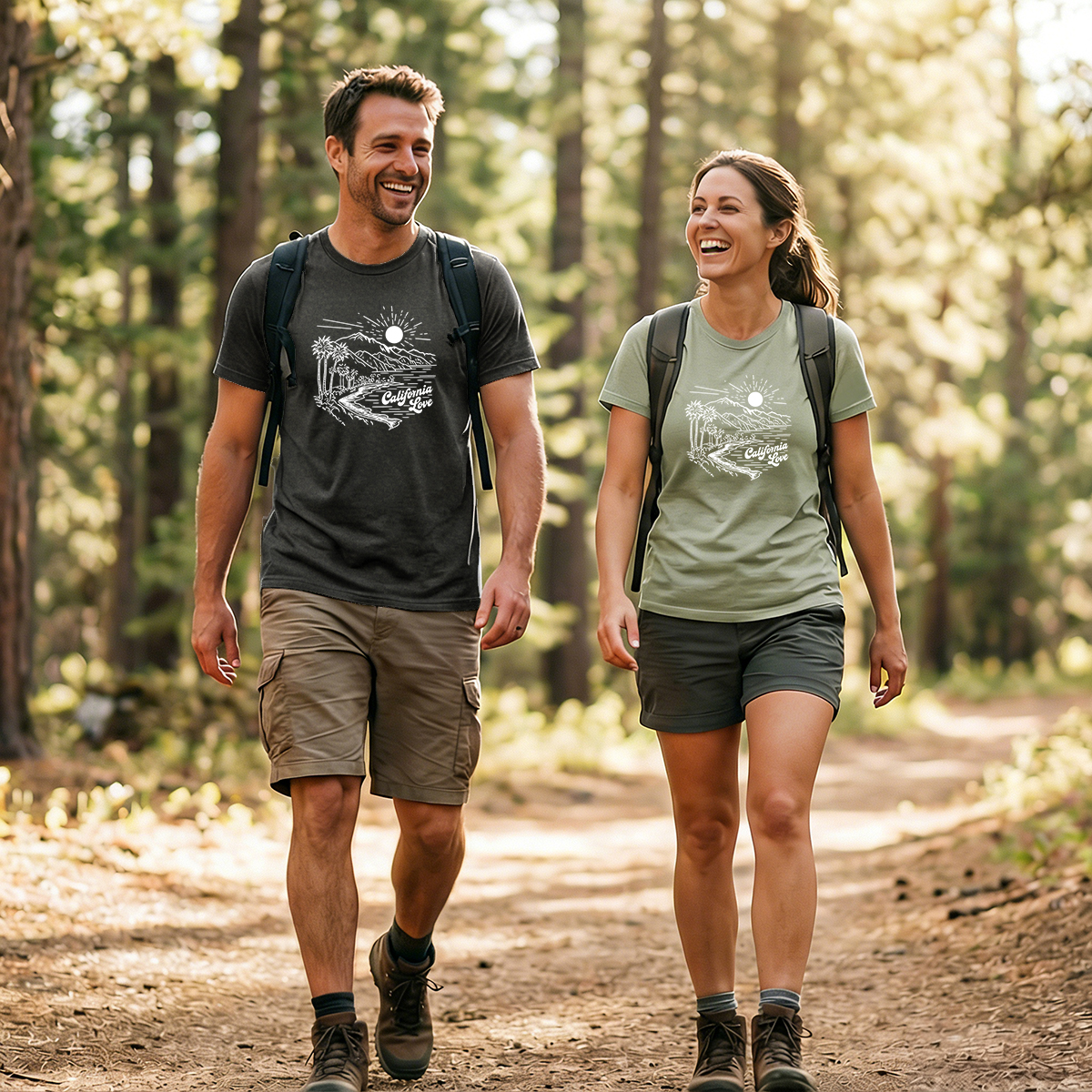 California Love Coastal Sunset Beach Graphic T‑Shirt