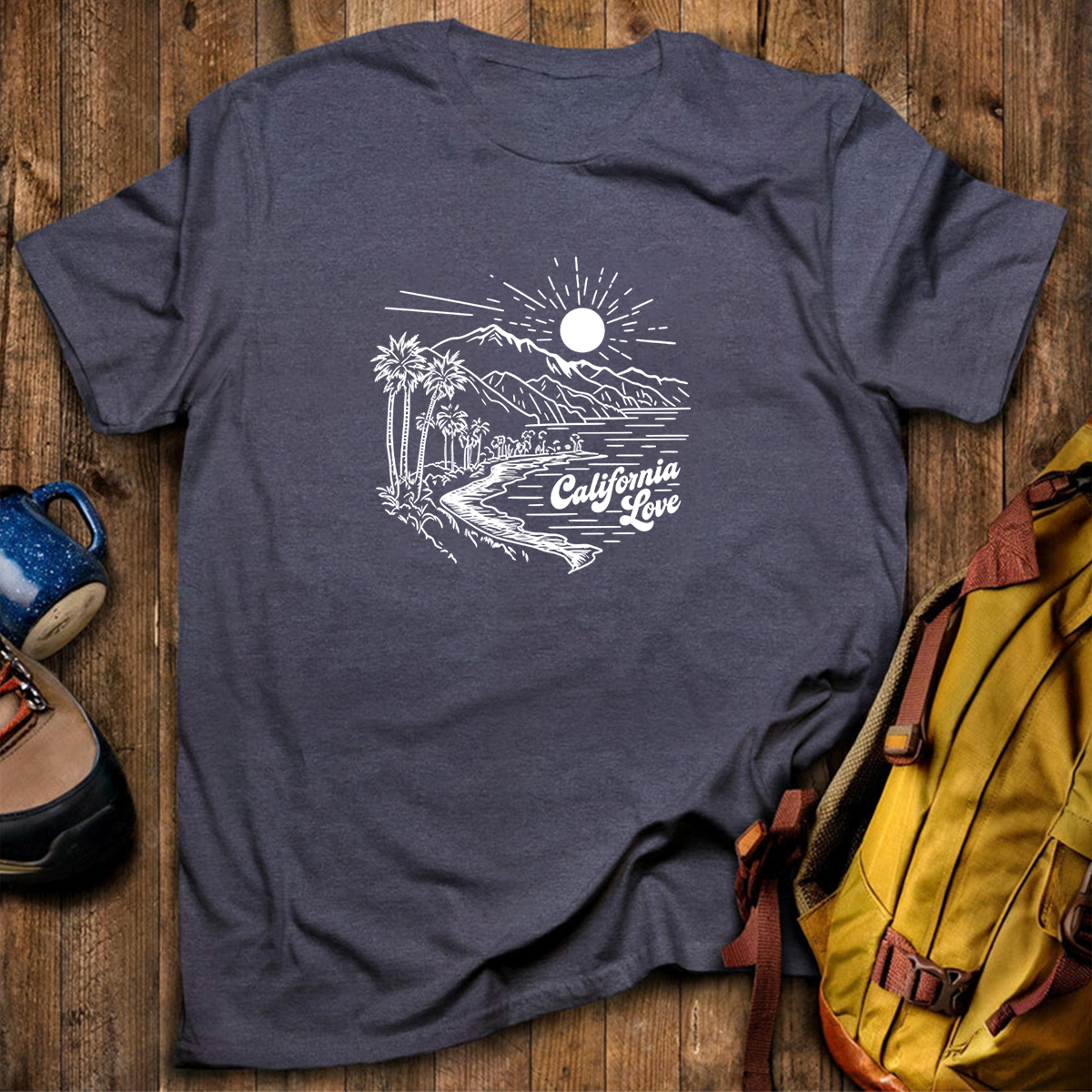 California Love Coastal Sunset Beach Graphic T‑Shirt