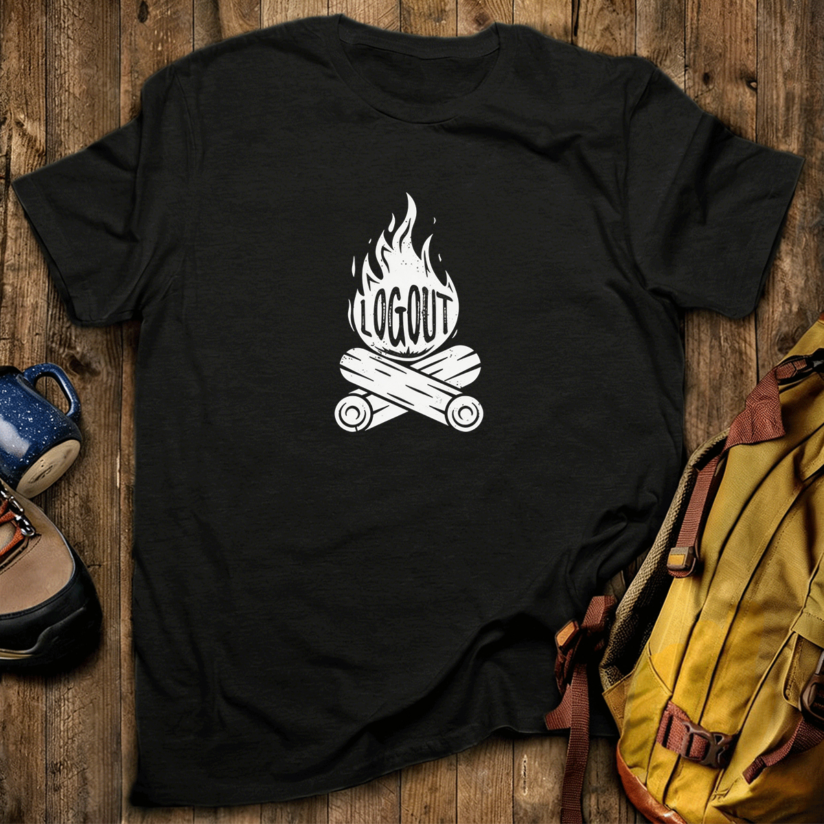 Log Out Campfire T-Shirt