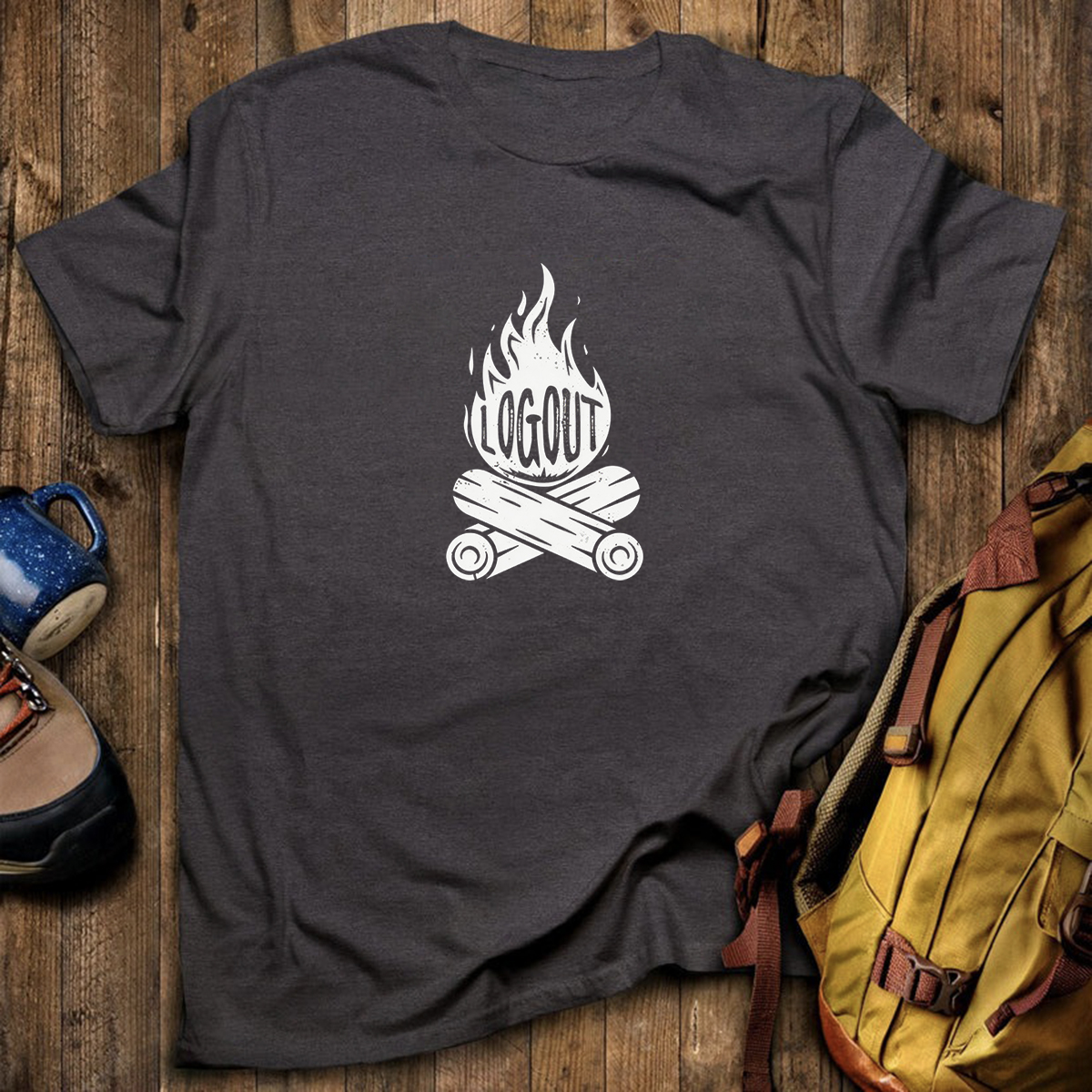 Log Out Campfire T-Shirt