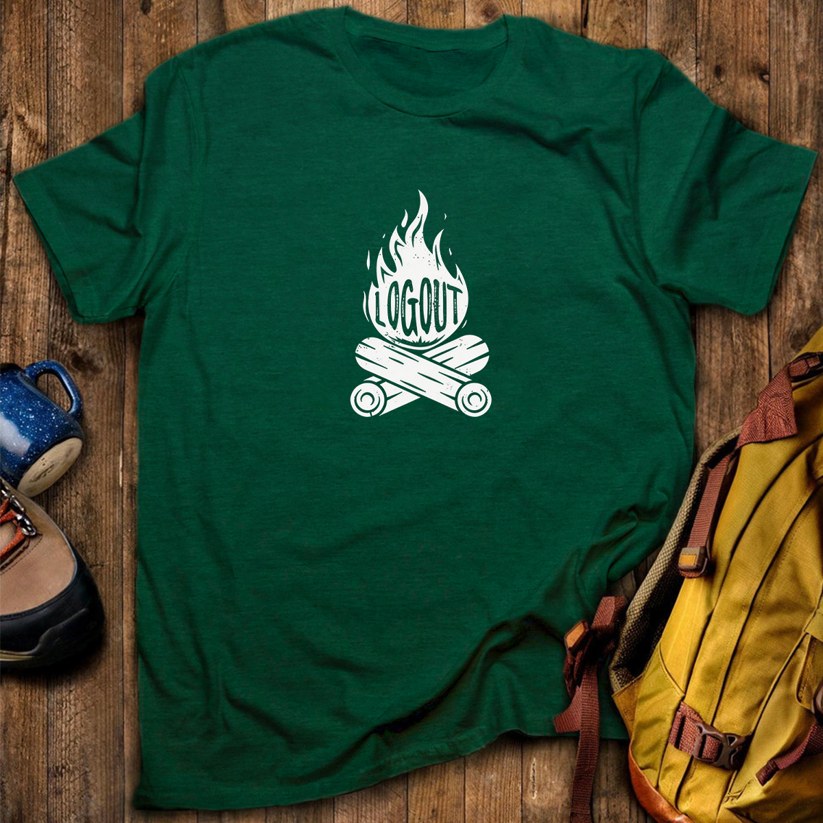 Log Out Campfire T-Shirt