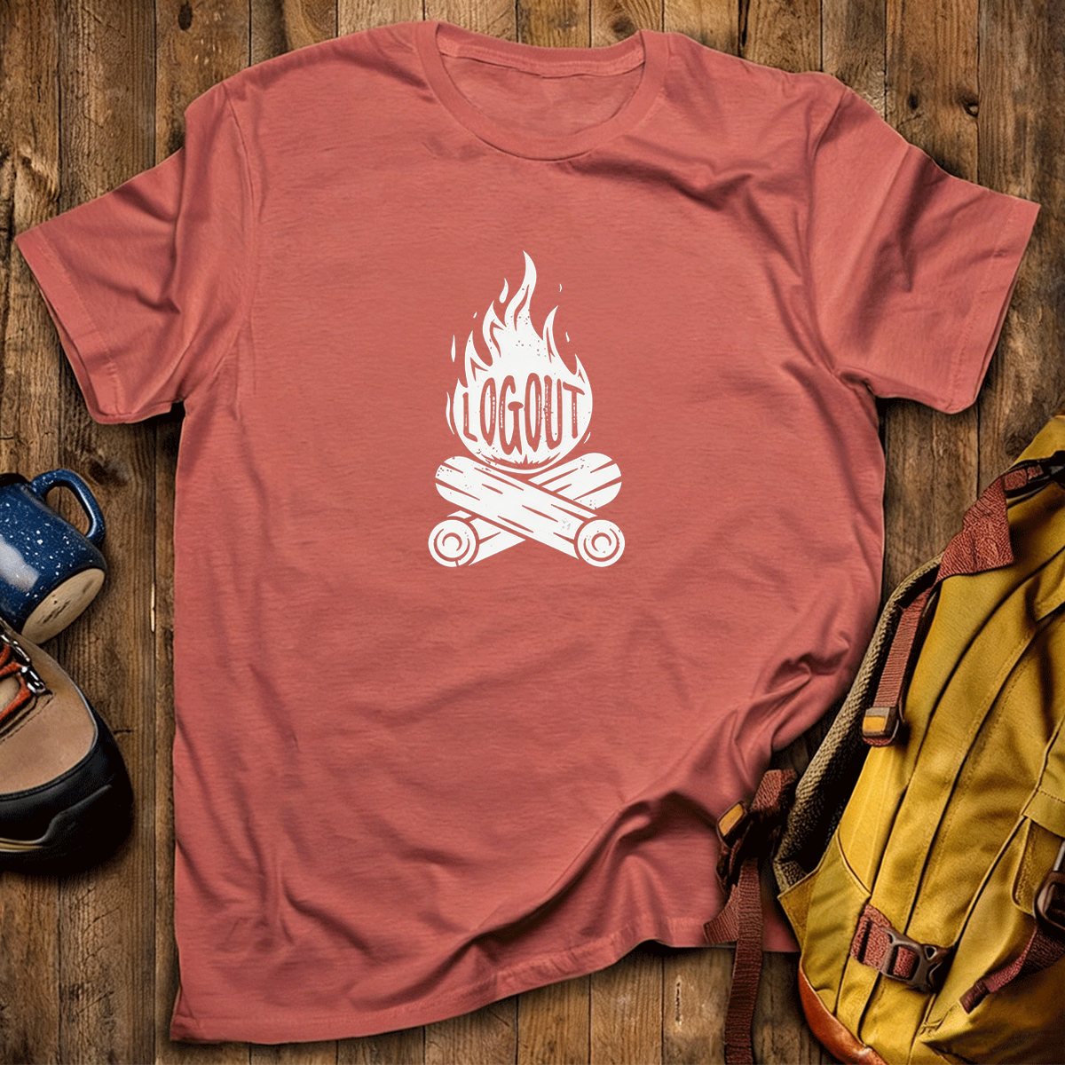 Log Out Campfire T-Shirt