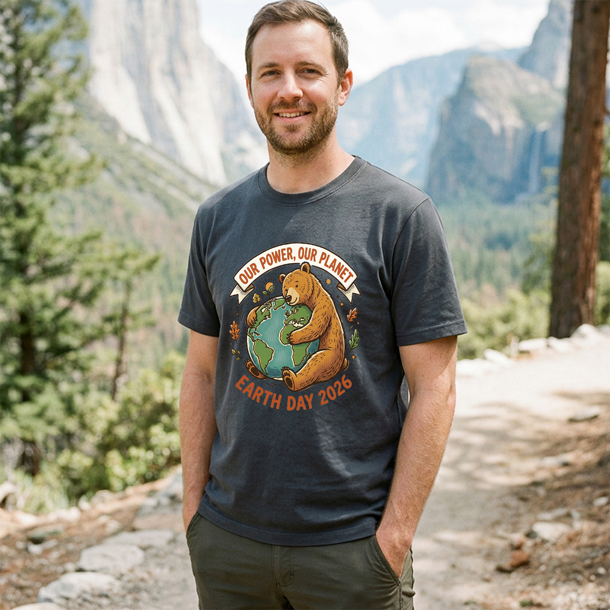 Our Power Our Planet Bear Earth Day T‑Shirt